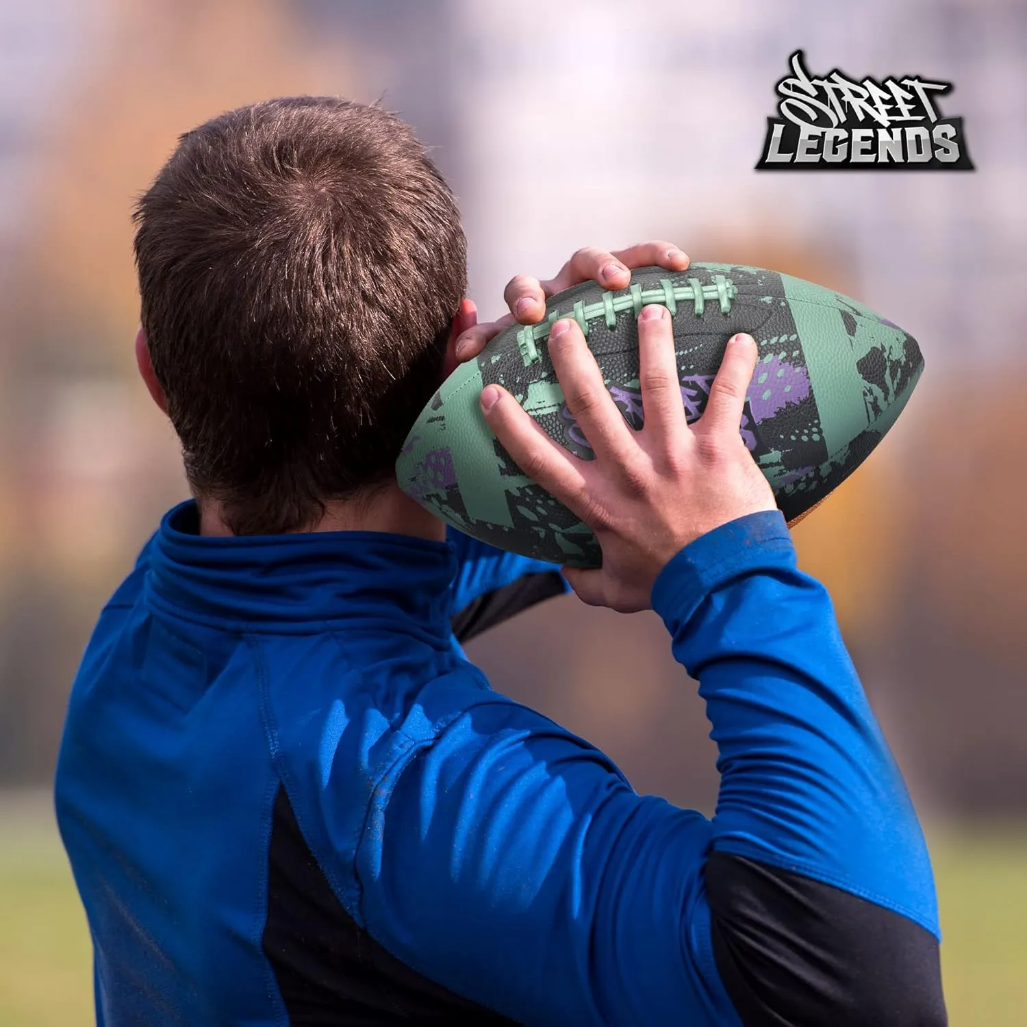 Street Legends Youth Football for Kids, Graffiti Printed Composite Leather Size 8 Football- Includes Pump, Made for Training, Practicing, & Recreational Play