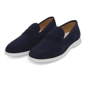 Suede Penny Loafer in Blue