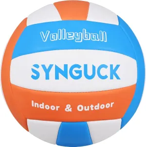 SYNGUCK Size 5 Volleyball,Official Soft Indoor Outdoor Volleyballs Sports Training Game Play Ball for Youth, Teenager, Adult