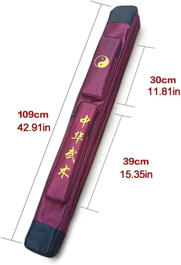 Taichi Sword Carrying Bag - Chinese Kung Fu Sword Bag Single and Double Layer Case Martial Arts Weapons Case Shoulder Bag Kung Fu Bag,Doubleblack