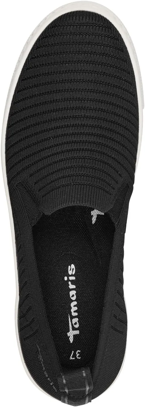 Tamaris Sock Slip-on Sneaker in Black Fabric - 1-1-24704-42001 - Size