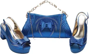 Textured Banquet Heels Purse Combo African Elegant Wedding Shoe Accessories