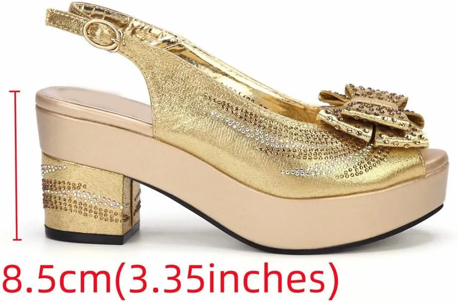 Textured Banquet Heels Purse Combo African Elegant Wedding Shoe Accessories