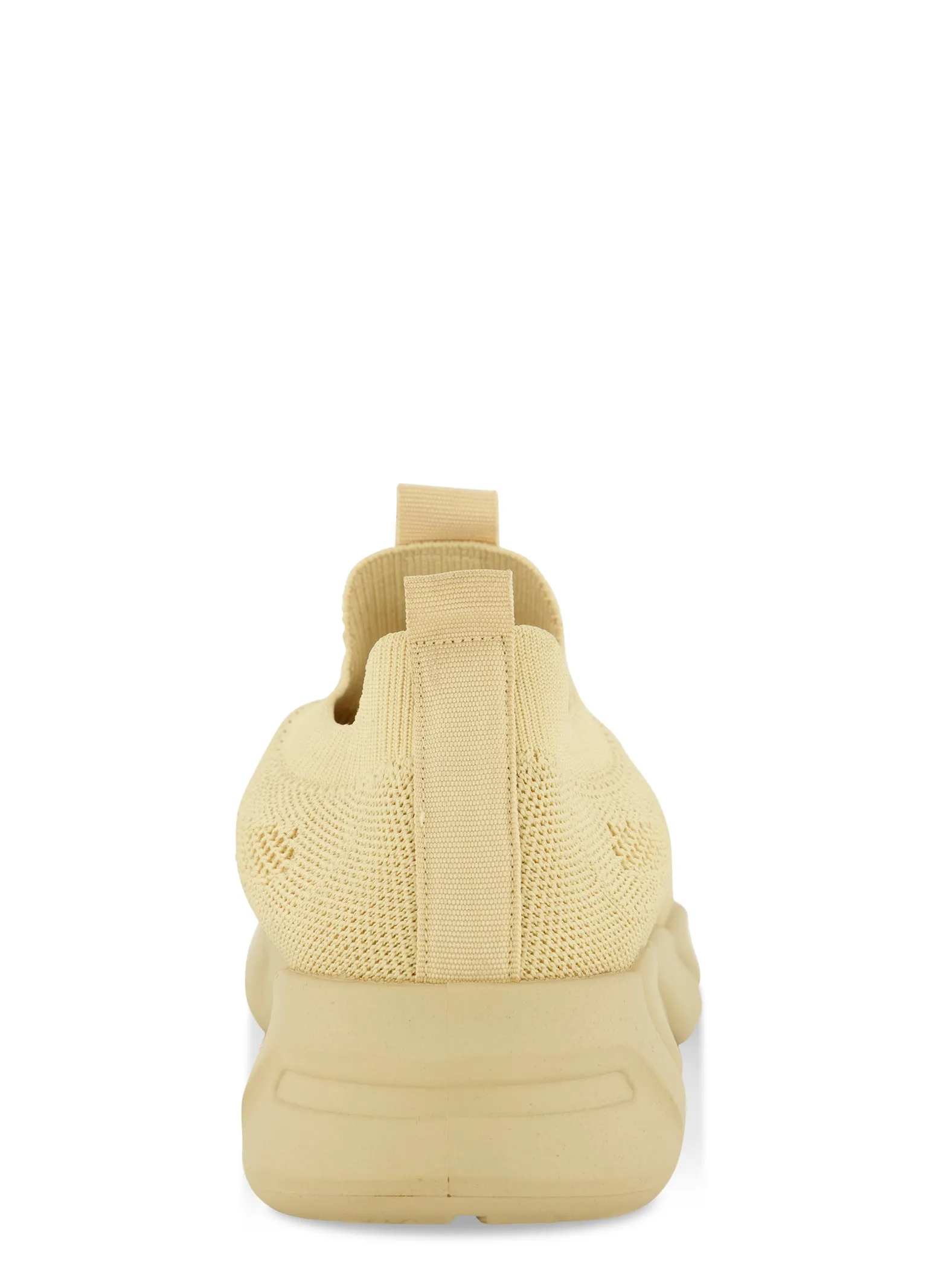 Textured Knit Slip On Platform Sneakers