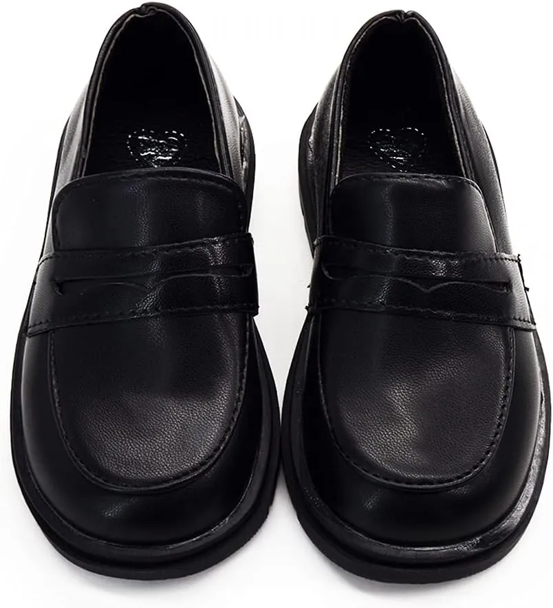 Timatego Toddler Boys Girls Oxford Shoes PU Leather Lace Up School Loafer Flats Baby Infant Uniform Dress Shoes(Toddler/Little Kid)