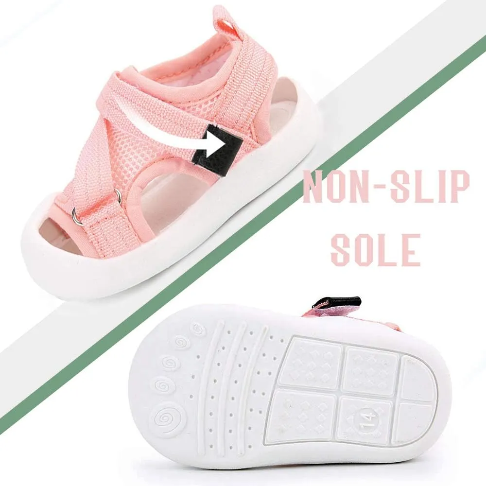 Toddler Boys Girls Unisex Baby Summer Sport Sandals Closed Toe Non-Slip Rubber Sole Pool Beach Mesh Sneakers Lightweight Outdoor Water Shoes