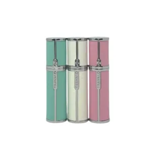 Travalo Milano Perfume Atomizer Bundle - Leak-Proof and TSA Approved for Air Travel - Reusable, Easy Fill Mini Pump Sprayer - Vegan Leather w/Polished Metal - White, Aqua, Perfect Pink - 3 Pack