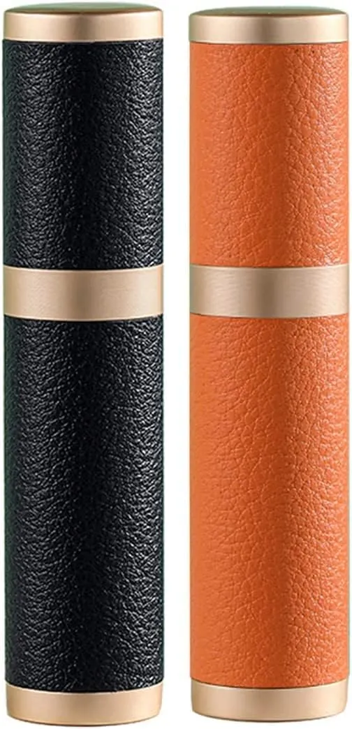 Travel Size Perfume Cologne Bottle Refillable, Mini Empty Perfume Atomizer Travel Cologne Sprayer Bottle for Women and Men,Purse Accessories Pocket Perfume Dispenser Refill Bottle with Luxury Leather