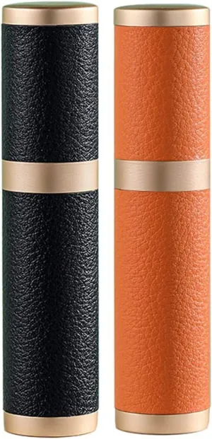 Travel Size Perfume Cologne Bottle Refillable, Mini Empty Perfume Atomizer Travel Cologne Sprayer Bottle for Women and Men,Purse Accessories Pocket Perfume Dispenser Refill Bottle with Luxury Leather