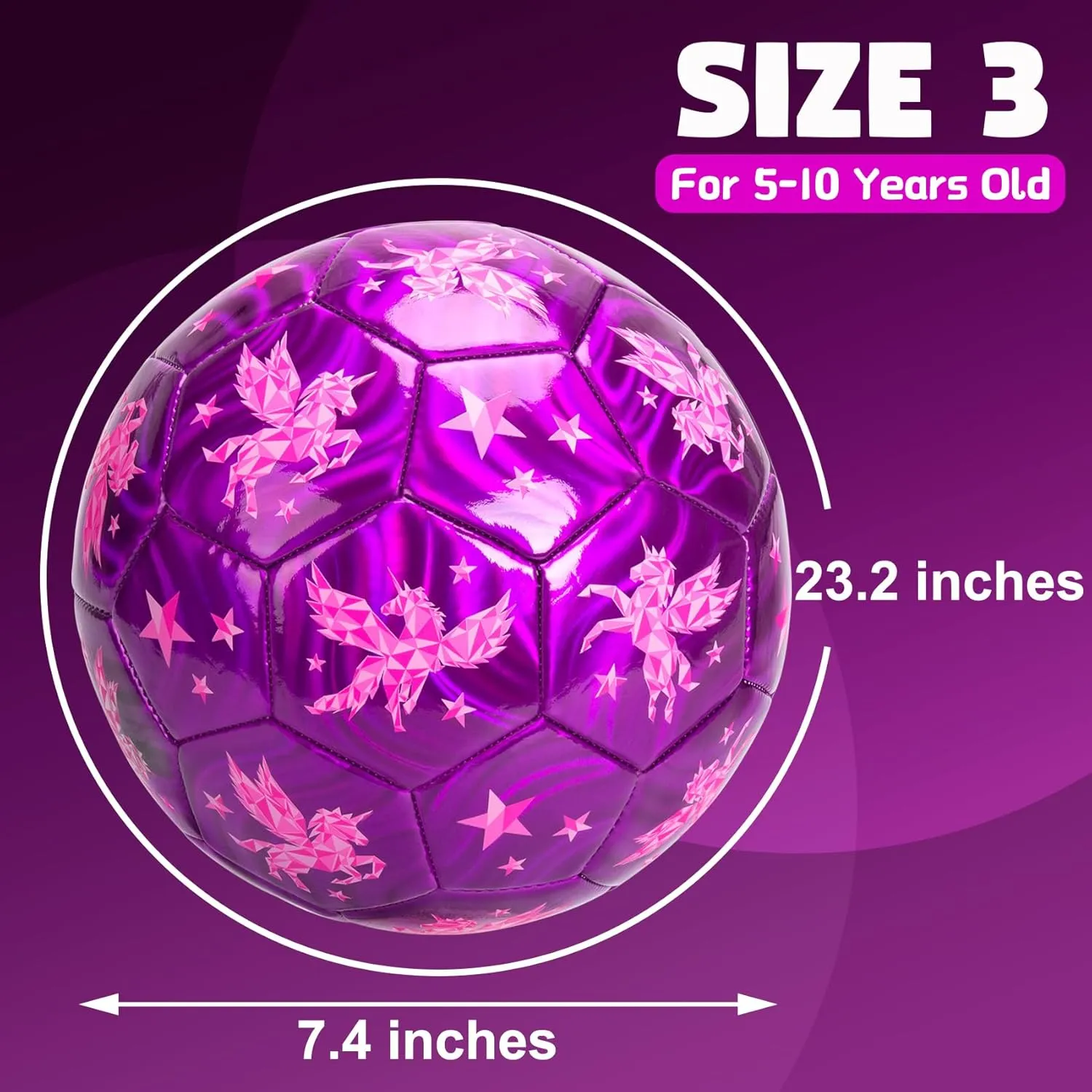 U&C Planet Size 2 Size 3 Soccer Ball for Toddler and Kids, Cartoon Ball for Girls and Boys Age 2 and up, Indoor Outdoor Games with 1 Pump, 1 Mesh Bag, and 1 Gift Box