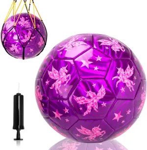 U&C Planet Size 2 Size 3 Soccer Ball for Toddler and Kids, Cartoon Ball for Girls and Boys Age 2 and up, Indoor Outdoor Games with 1 Pump, 1 Mesh Bag, and 1 Gift Box