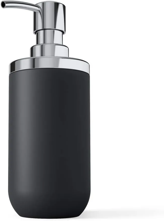 Umbra Junip Hand Soap Dispenser-Modern Refillable Pump for Bathroom, Black/Chrome