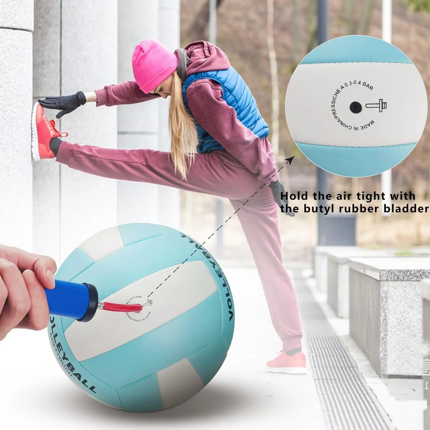 UUBEMM Volleyball Soft Touch for Indoor Outdoor Beach Park Games Gym Practice,Official Size Backyard Volleyballs with Pump for Adults,Teens, Beginners Gifts