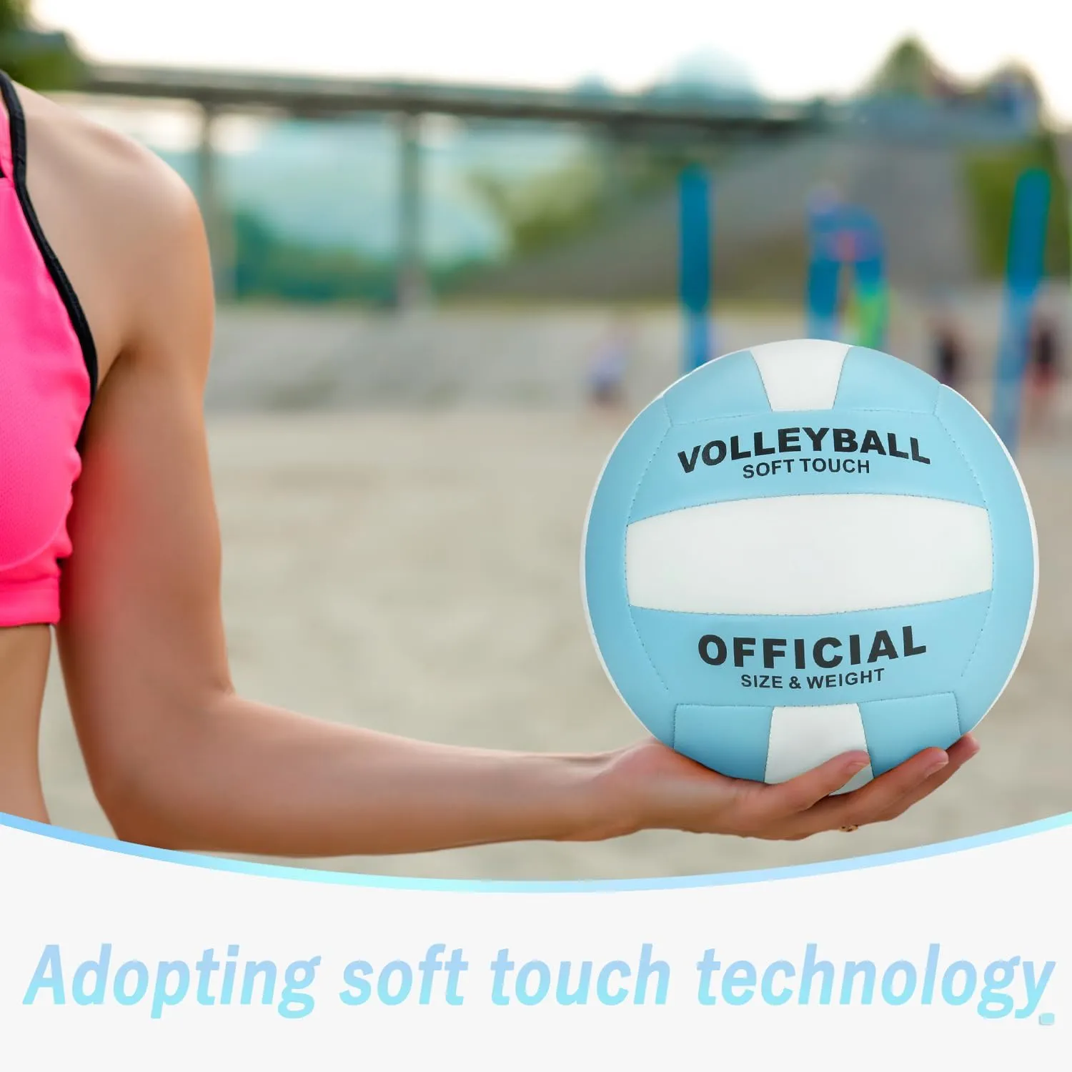 UUBEMM Volleyball Soft Touch for Indoor Outdoor Beach Park Games Gym Practice,Official Size Backyard Volleyballs with Pump for Adults,Teens, Beginners Gifts