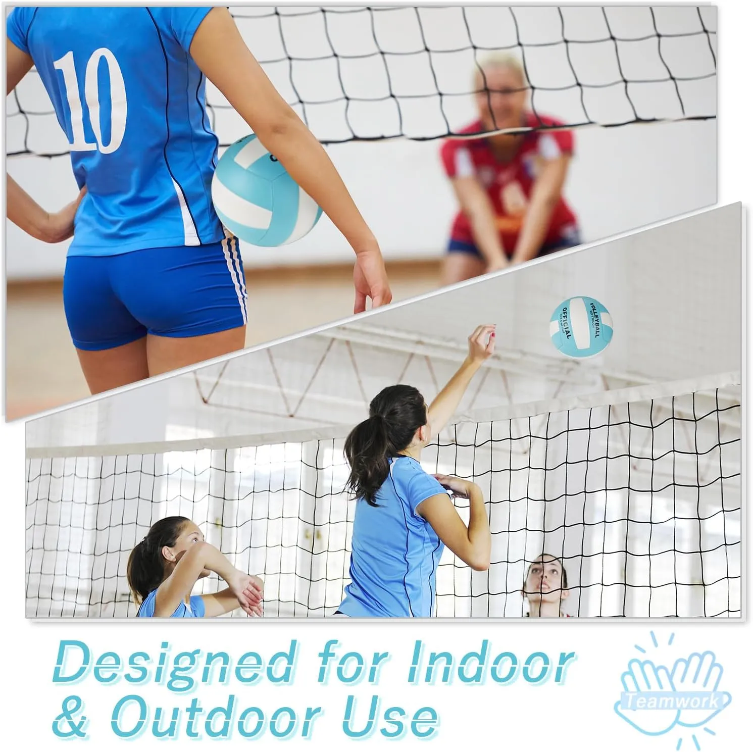 UUBEMM Volleyball Soft Touch for Indoor Outdoor Beach Park Games Gym Practice,Official Size Backyard Volleyballs with Pump for Adults,Teens, Beginners Gifts