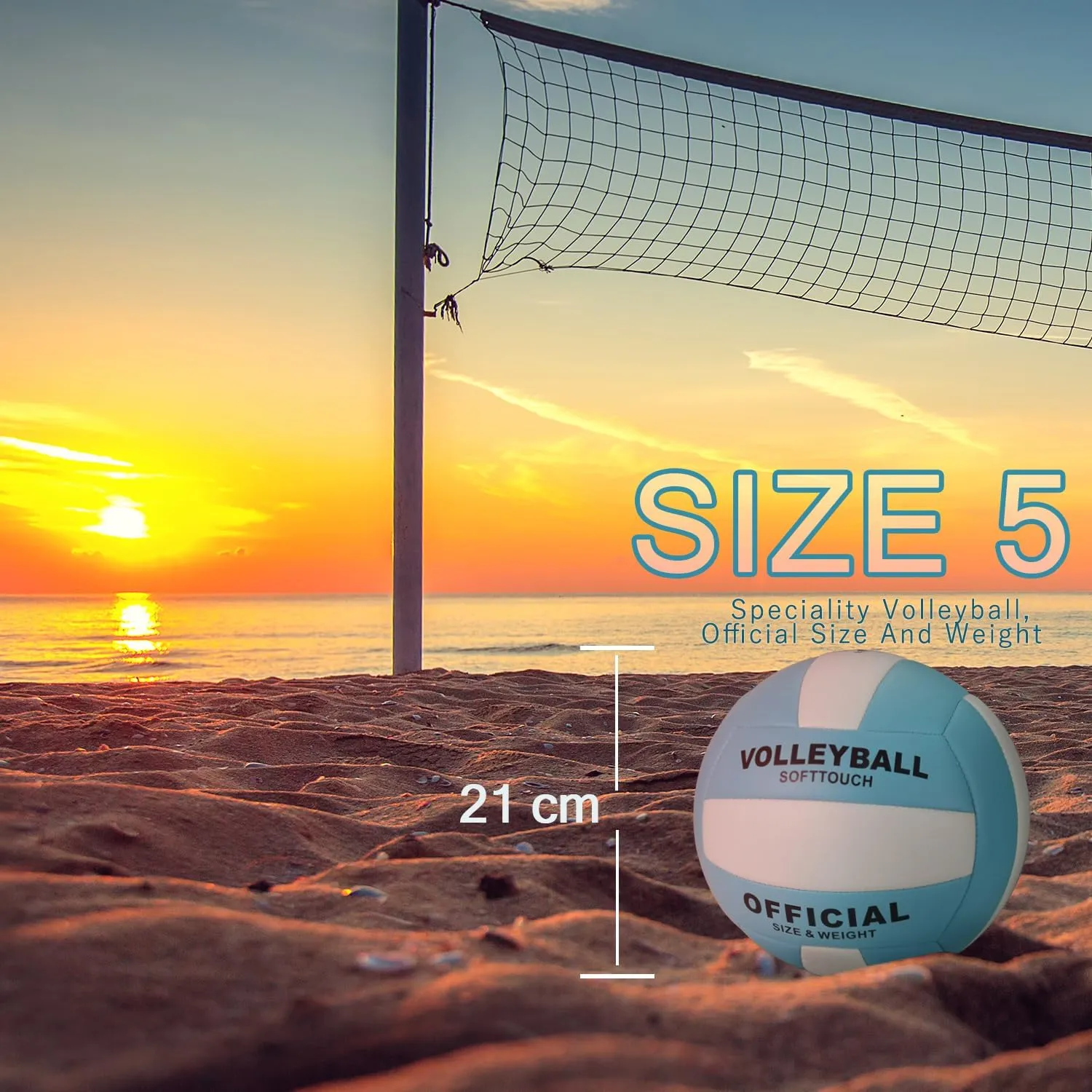 UUBEMM Volleyball Soft Touch for Indoor Outdoor Beach Park Games Gym Practice,Official Size Backyard Volleyballs with Pump for Adults,Teens, Beginners Gifts
