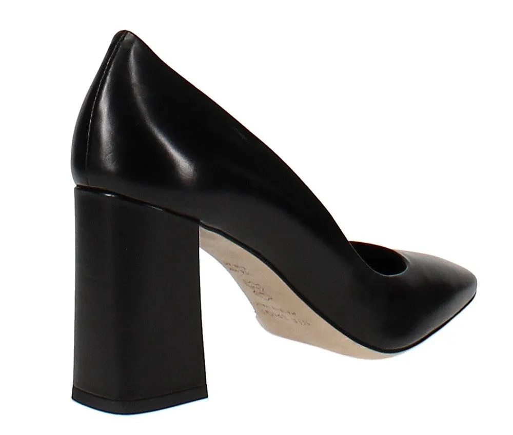 VIA SPIGA Beatrice Leather Pump, Size 7 M - Black