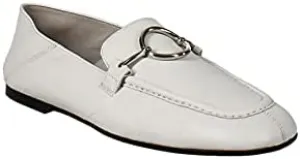 VIA SPIGA Women's Abby Loafer, Porcelain Leather, 7 M US