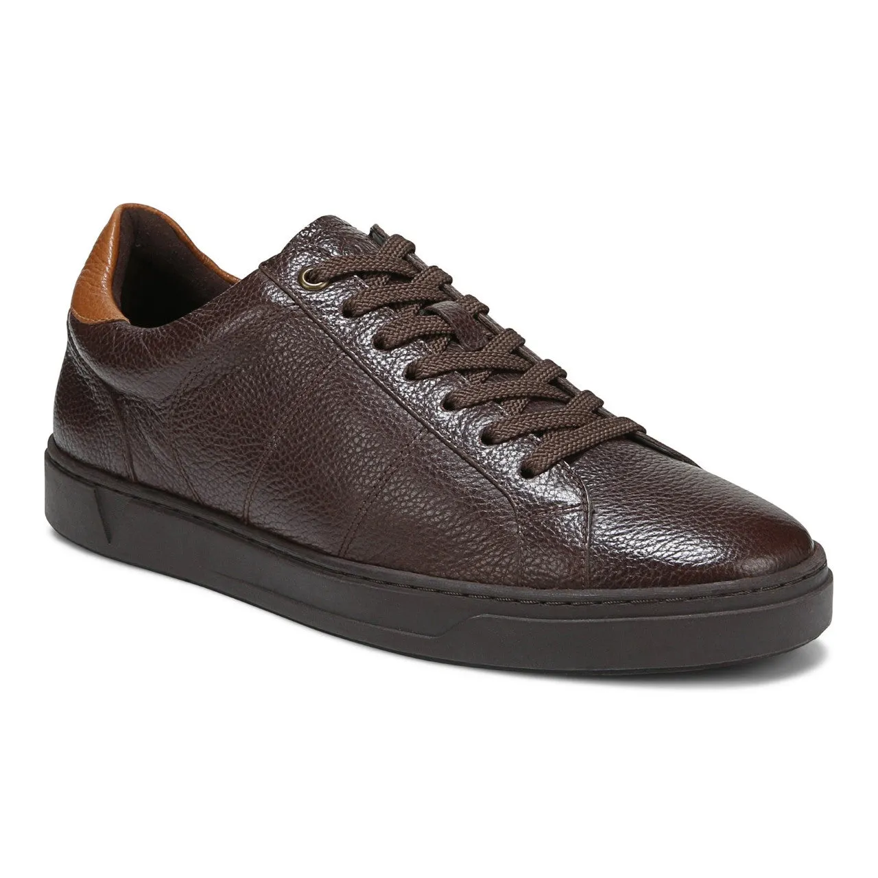 Vionic Lucas II - Men's Casual Comfort Leather Sneaker, Chocolate Ganache Brown