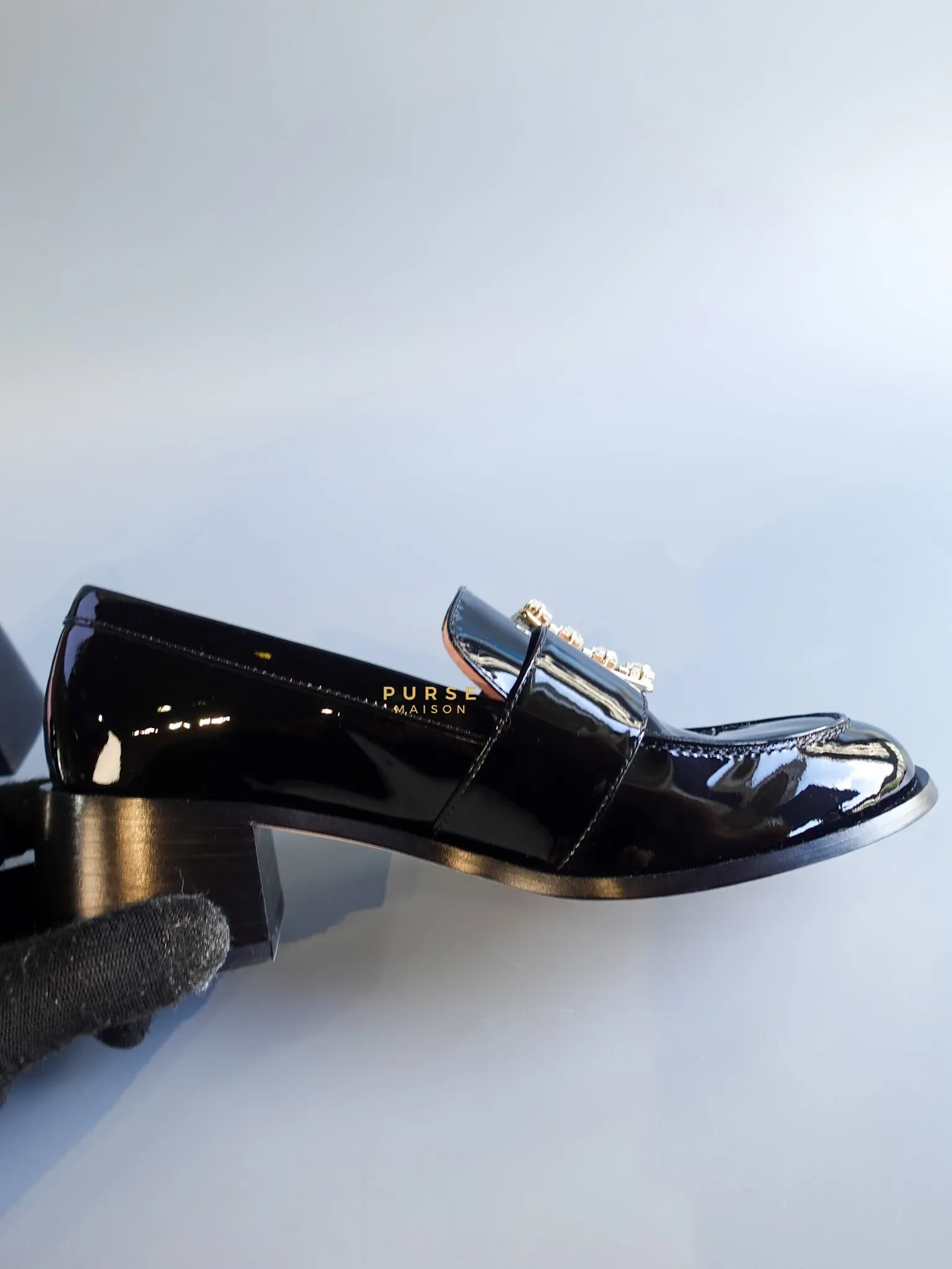 Viv Rangers Crystal Buckle Loafer Size 37 EU (24.5cm)