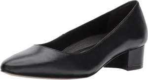 Walking Cradles Women's Heidi Pump, Black Leather, 7 M US