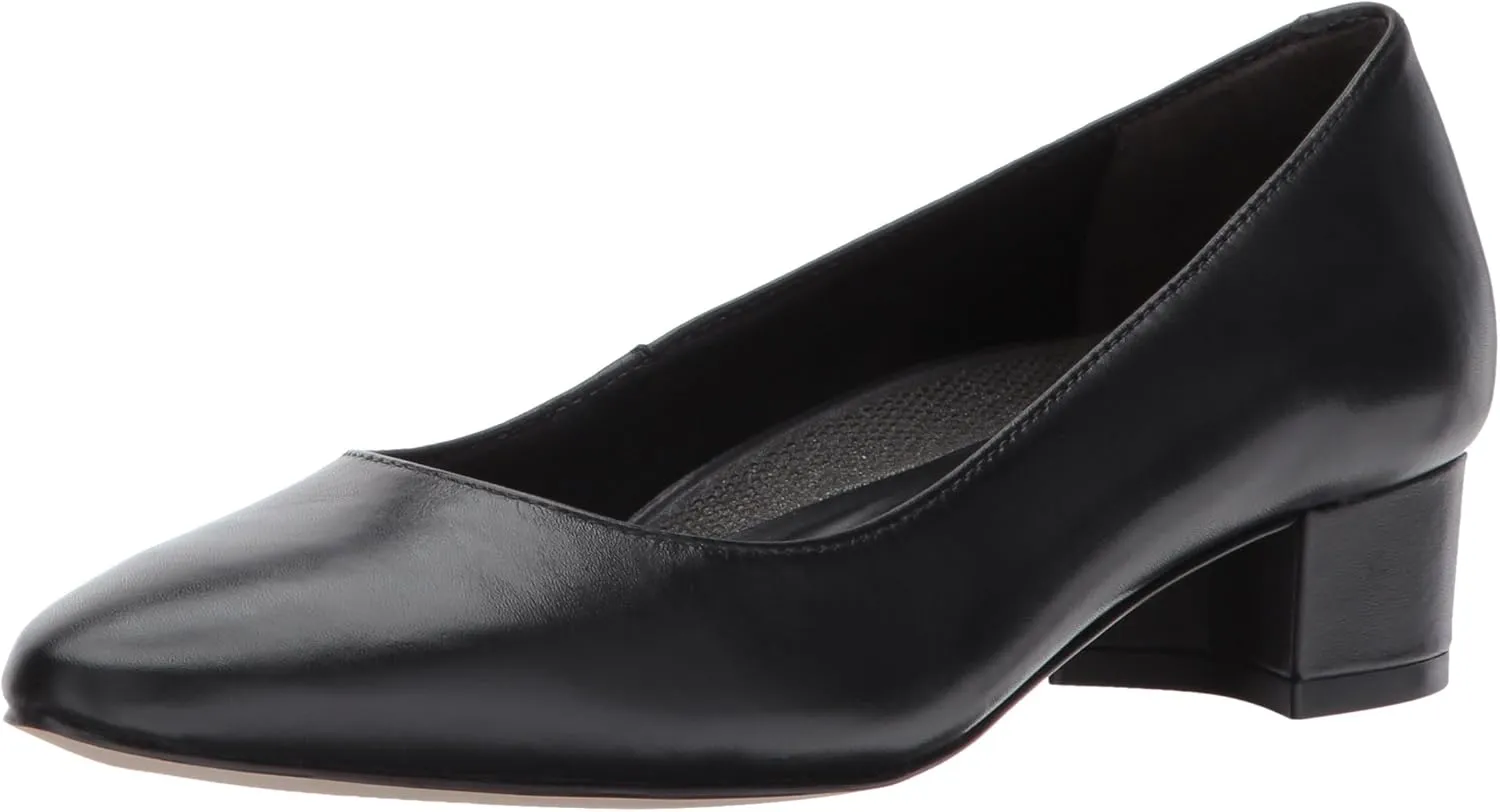 Walking Cradles Women's Heidi Pump, Black Leather, 7 M US