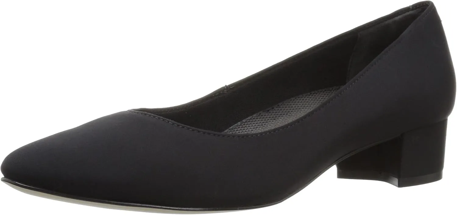 Walking Cradles Women's Heidi Pump, Black Micro Leather, 9 XW US