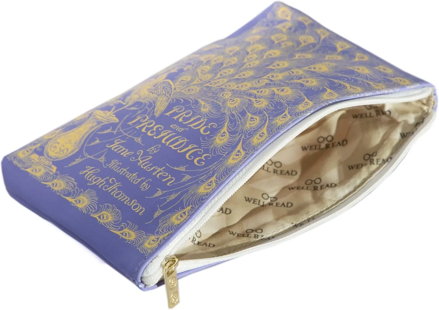 Well Read Book Theme Pouch Purse Clutch - Makeup & Toiletry Bag for Book Lovers