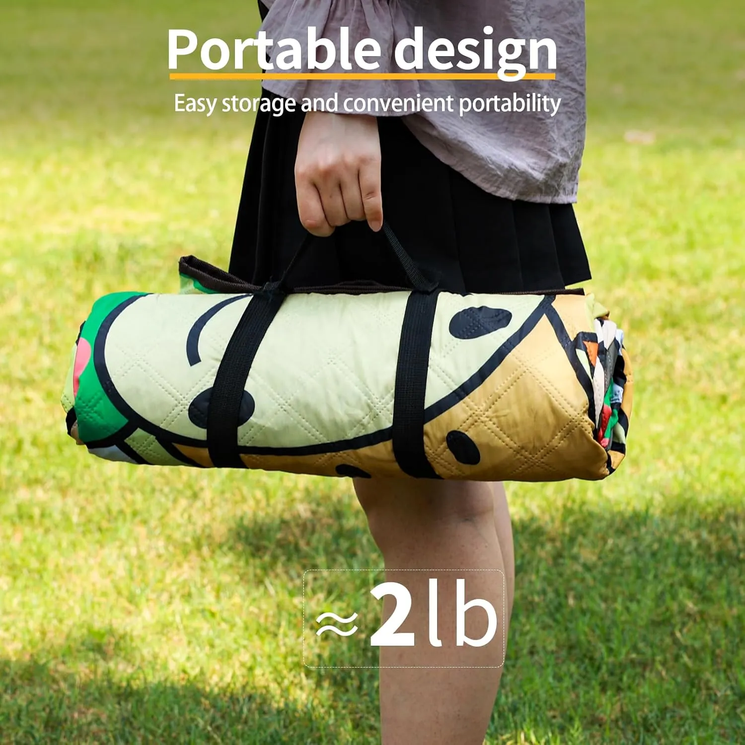 Whitsunday Picnic Blankets, Extra Large 80"x 80" Outdoor Kids Blanket,Machinewashable Camping Mat Waterproof & Sandproof Foldable for Camping, Beach, Park(Animal)