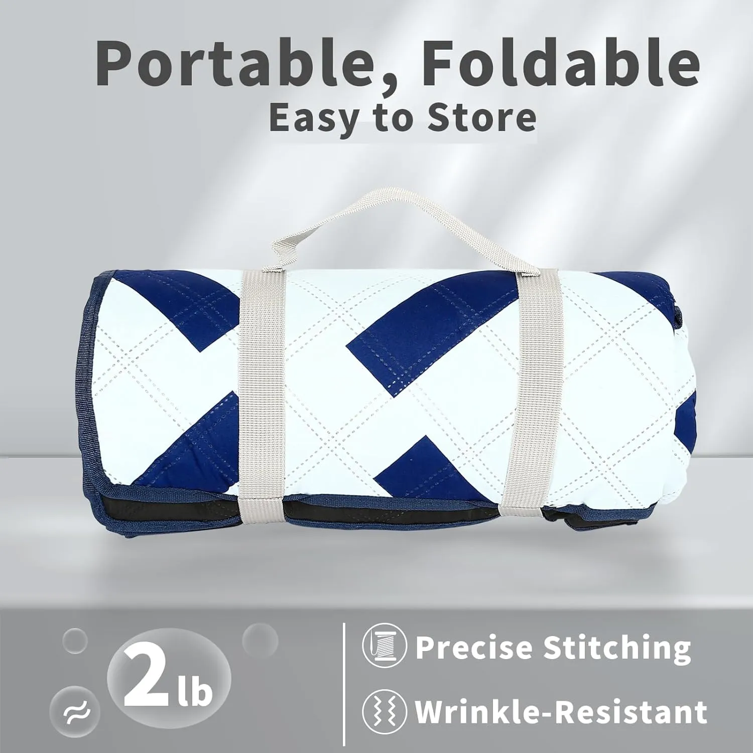 Whitsunday Picnic Blankets,Outdoor Beach Blanket, Picnic Mat Camping Blankets Waterproof Foldable for Spring Summer Camping, Beach, Park, Hiking(Square, 80 * 80)