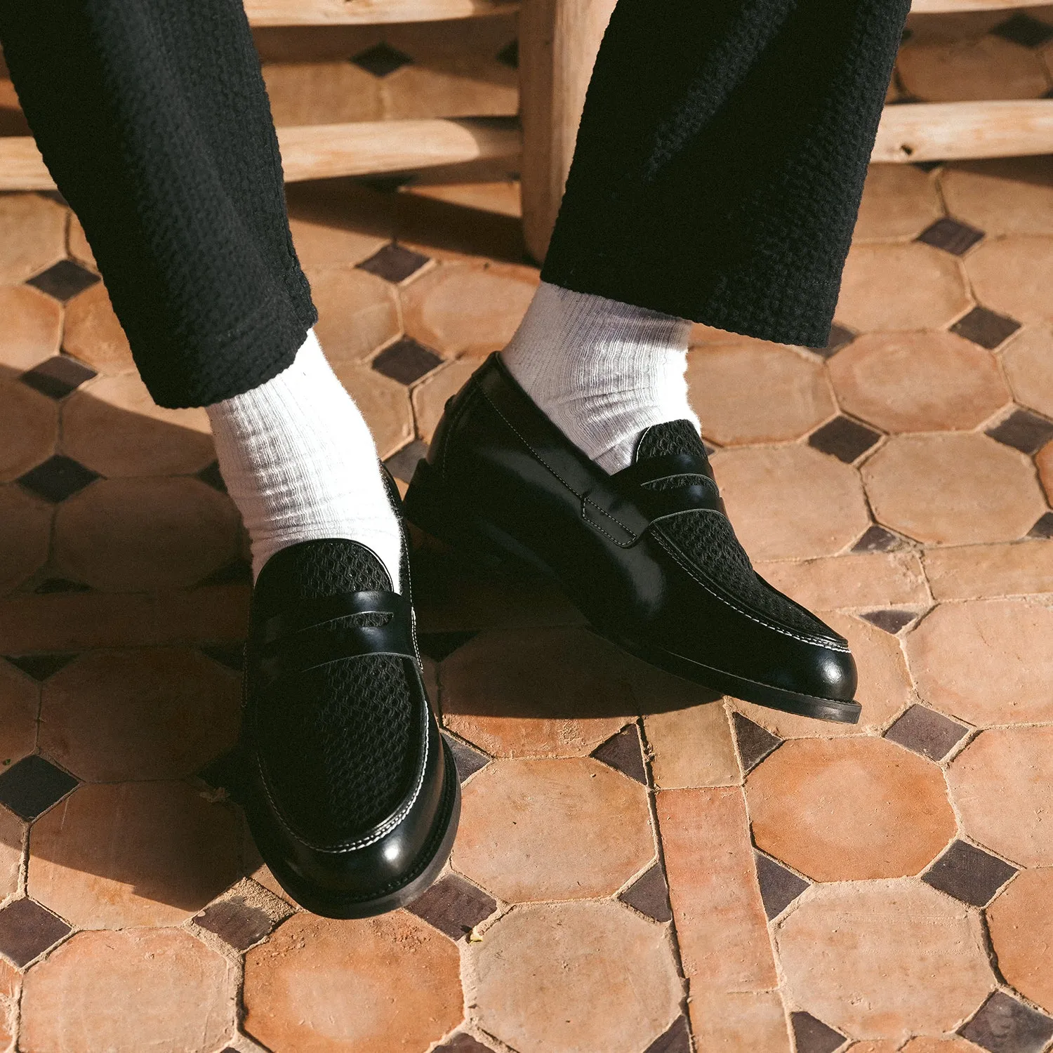 Wilde Black Rattan Penny Loafer - Men's