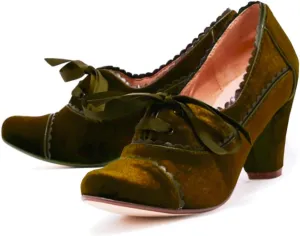 Women Lace Up Loafers Pumps Velvet Chunky Heel Oxford Shoes Round Toe Vintage 2 inch Block Heel Dress Shoes Cap Toe Loafer Heels Suede Retro Evening Wedding Office Ladies 4-11 M US