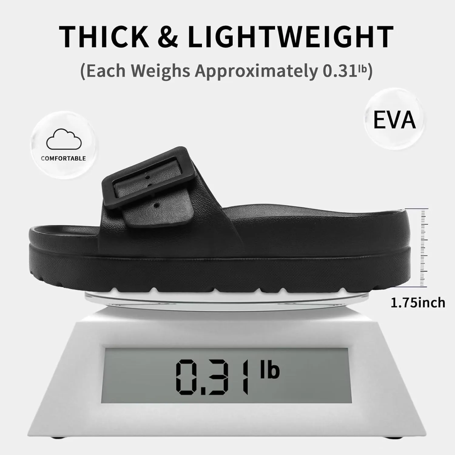 Women Platform Sandals with Arch Support, Adjustable Double Buckle Slide for Woman, Summer Vacation Sandal for Beach,Garden,Pool,Easy Street, Sandalias de Plataforma Para Mujer