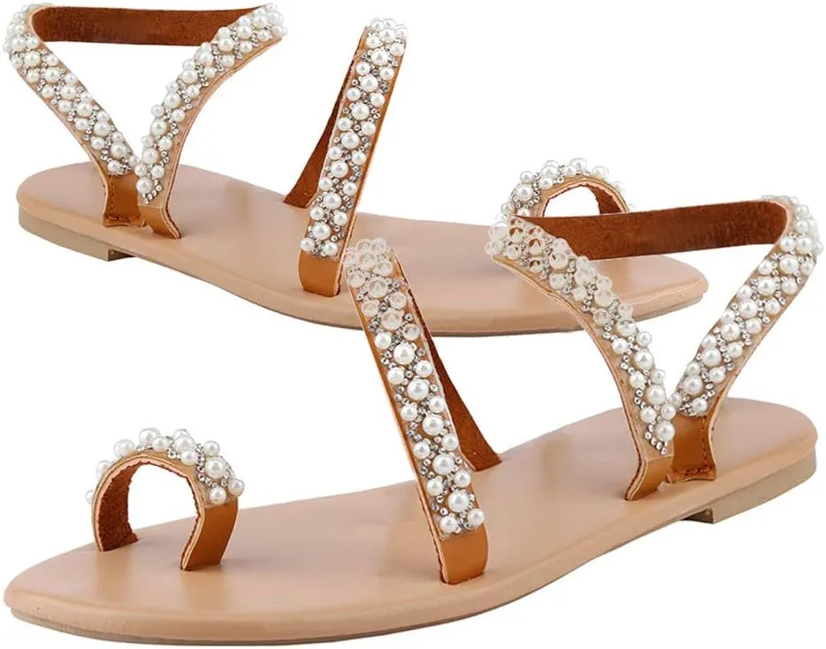 Women's Flat Lace Up Flip Flops Bohemia Lace Flower Sandals Comfy Outdoor Mules Summer Casual Beach Sandals Sandals Women Dressy Summer Flat Wide Width Sandals Beach Sandals for Women