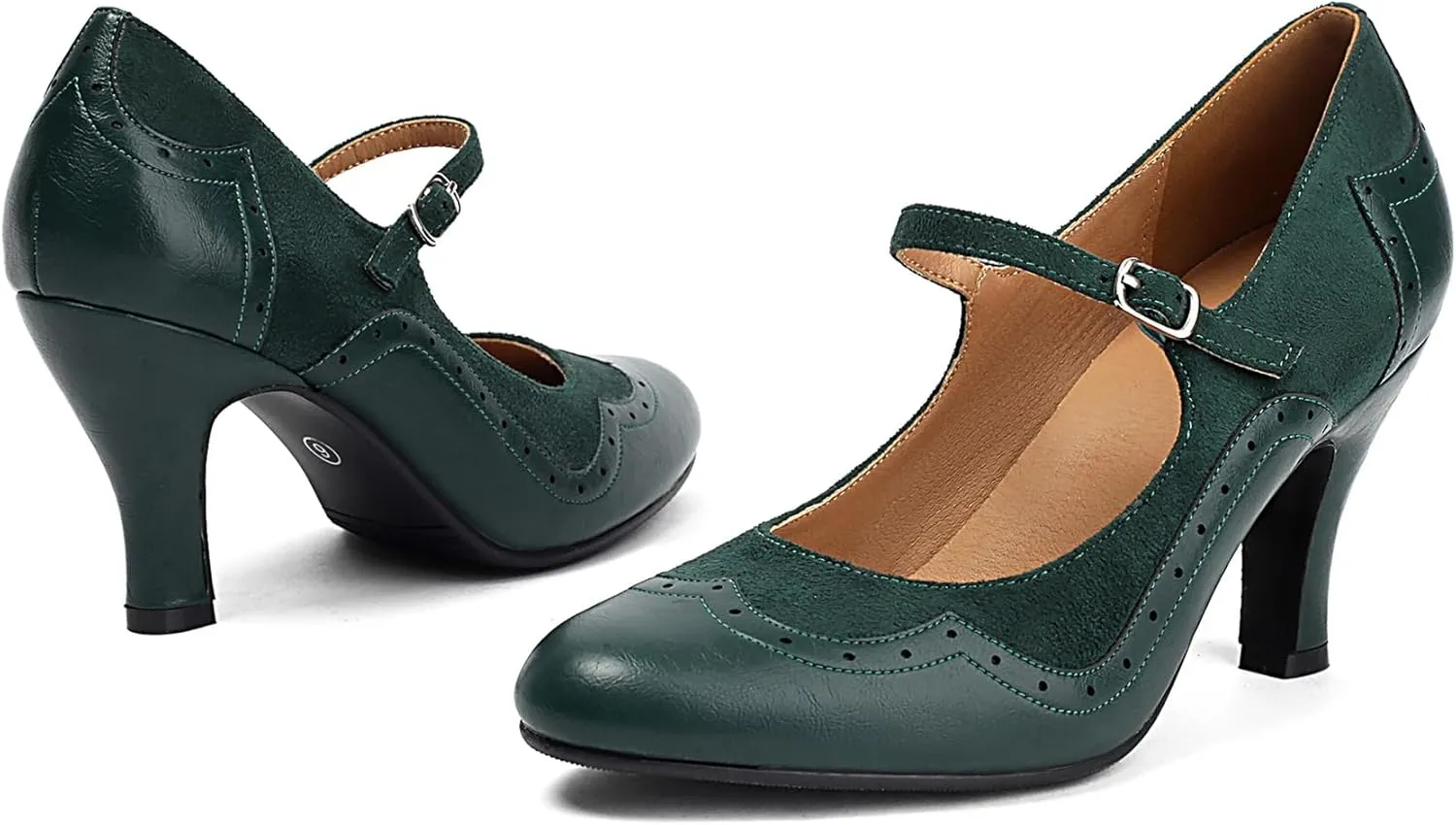 Women's Mary Jane Wingtip Rockability Close Round Toe Vintage 1950s Heels Oxford 1930s Ankle Straps Retro 1920s Victorian Pumps Shoes