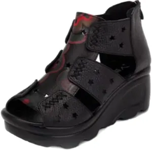 Women's Real Leather Comfort Mary Jane Sandals Ladies Pump Summer Shoes