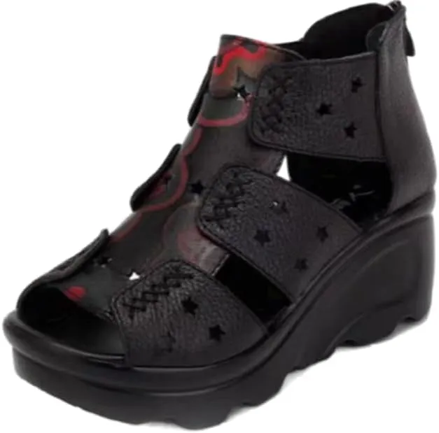 Women's Real Leather Comfort Mary Jane Sandals Ladies Pump Summer Shoes