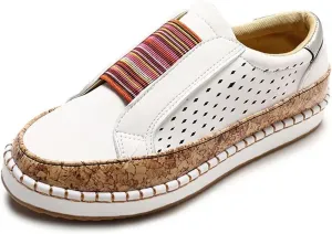 Women's Retro Casua Sneakers Garden Clogs Shoes Orthopedic Slip-On Shoes Walking Shoes Flat Casual Shoes