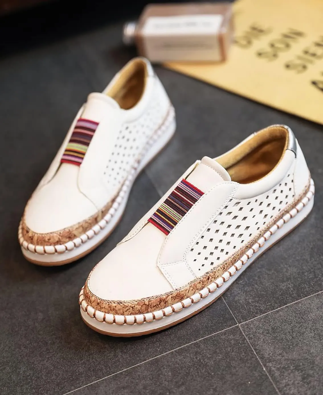 Women's Retro Casua Sneakers Garden Clogs Shoes Orthopedic Slip-On Shoes Walking Shoes Flat Casual Shoes