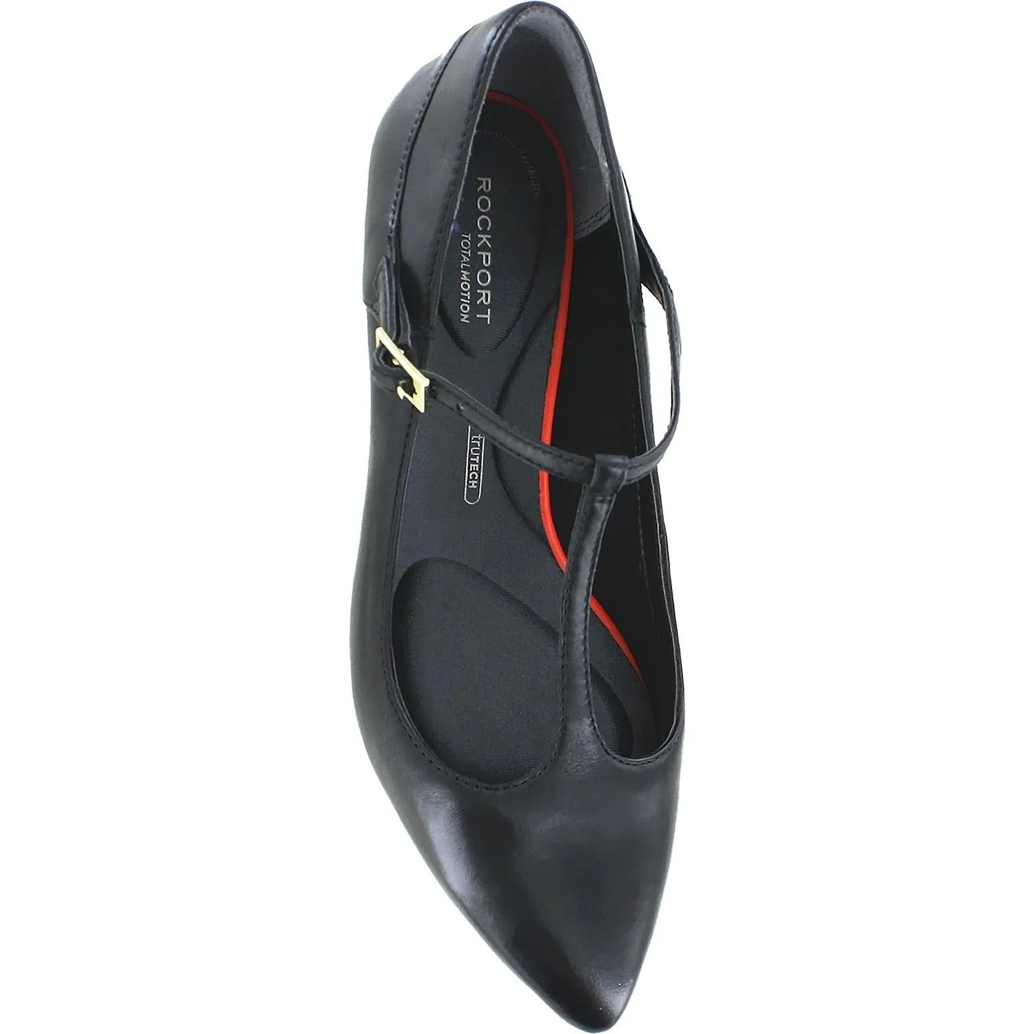 Women's Rockport Total Motion Kalila T-Strap Pump Black Leather