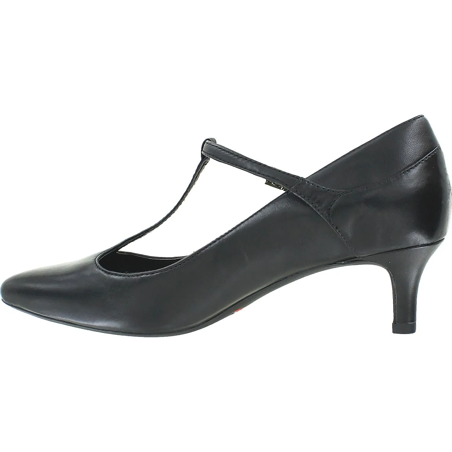 Women's Rockport Total Motion Kalila T-Strap Pump Black Leather