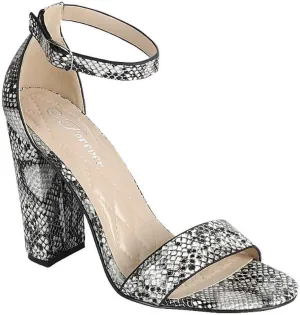 Women's Single Band Chunky Heel Sandal with Ankle Strap