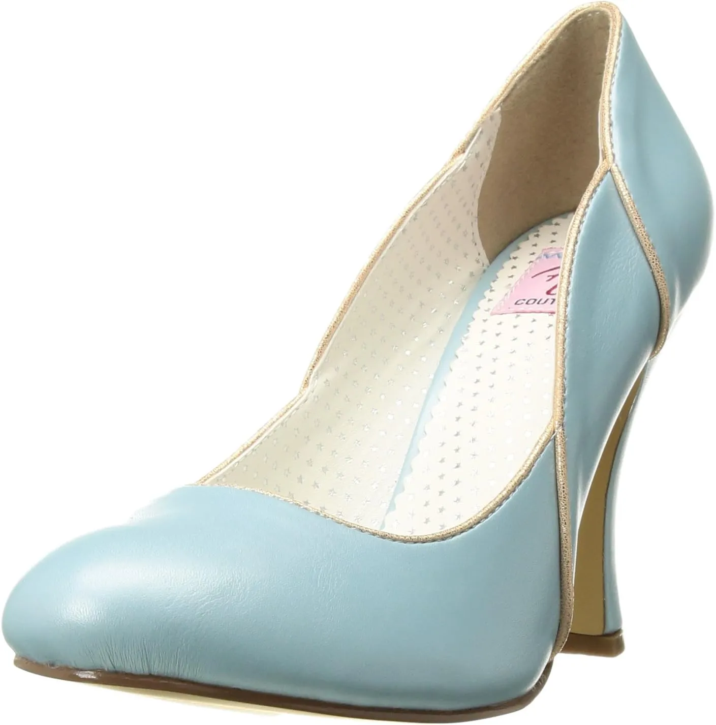 Women's SMITTEN-04 Pump, b. Blue Faux Leather, 6 M US