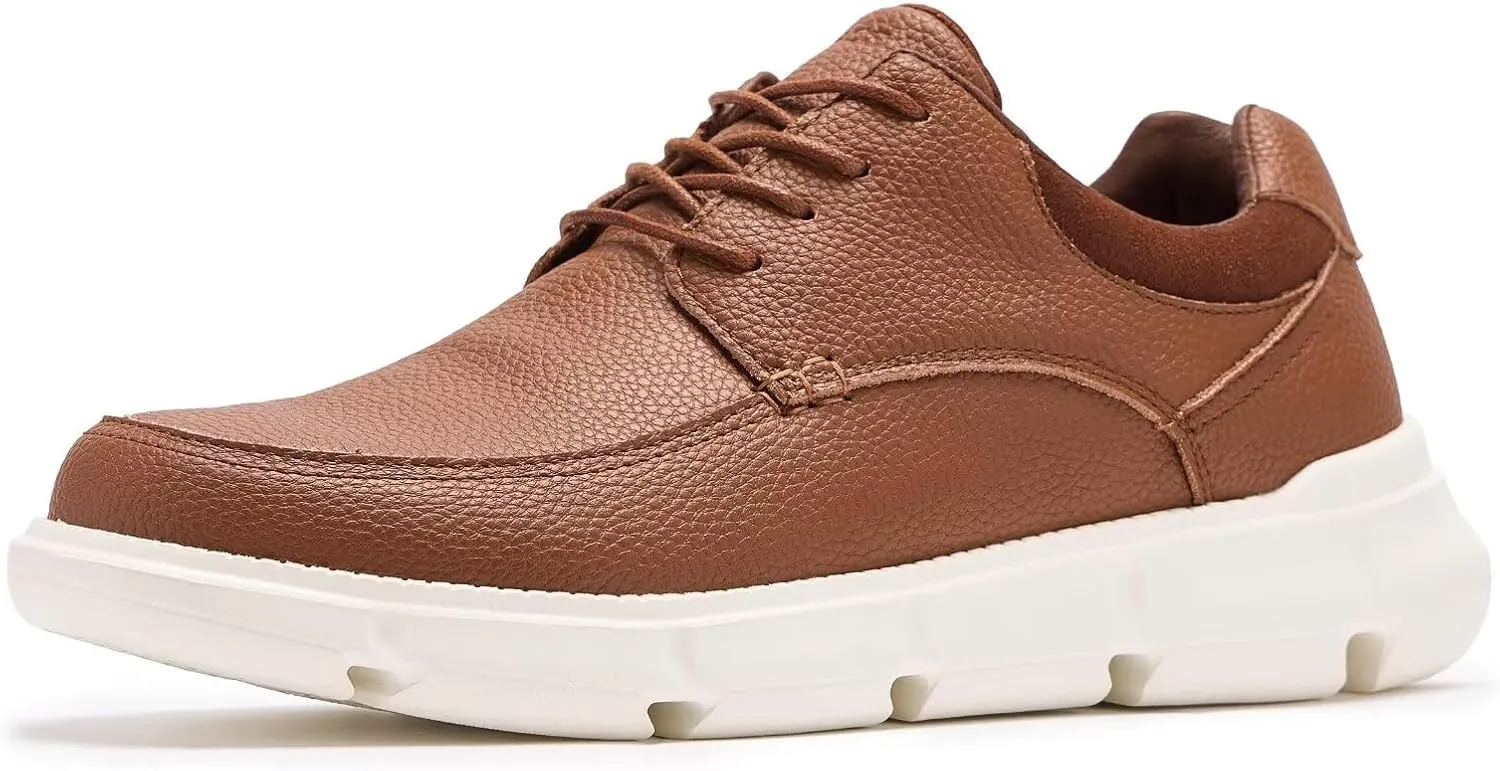 XPACS Men's Orthopedic Leather Dress Walking Shoes: Comfortable Arch Support Plantar Fasciitis Orthotic Formal Tennis Oxford, Flat Feet Casual Business Working Shoes for Foot and Heel Pain Relief
