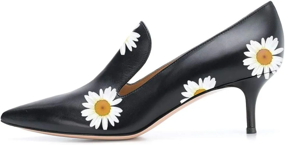 YDN Women's Mid Heels Slip on Loafer Stilettos Pumps Pointy Toe Slide Suede Prom Shoes Size 4-15