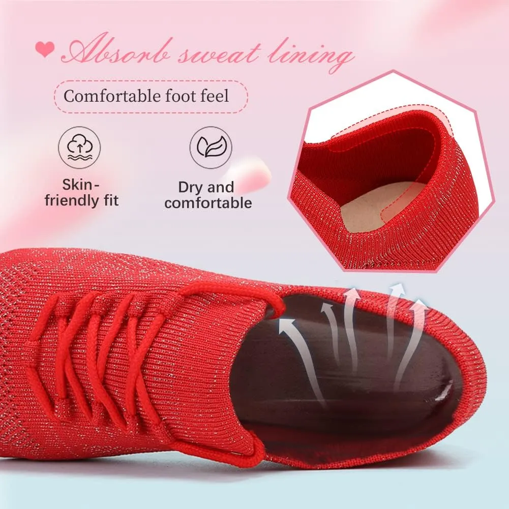 YKXLM Women Standard Practice Social Dance Sneaker Beginner Dance Practice Shoes for Women Low Heel Ballroom